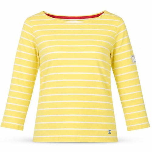 Joules Women's Yellow Striped T-Shirt XS