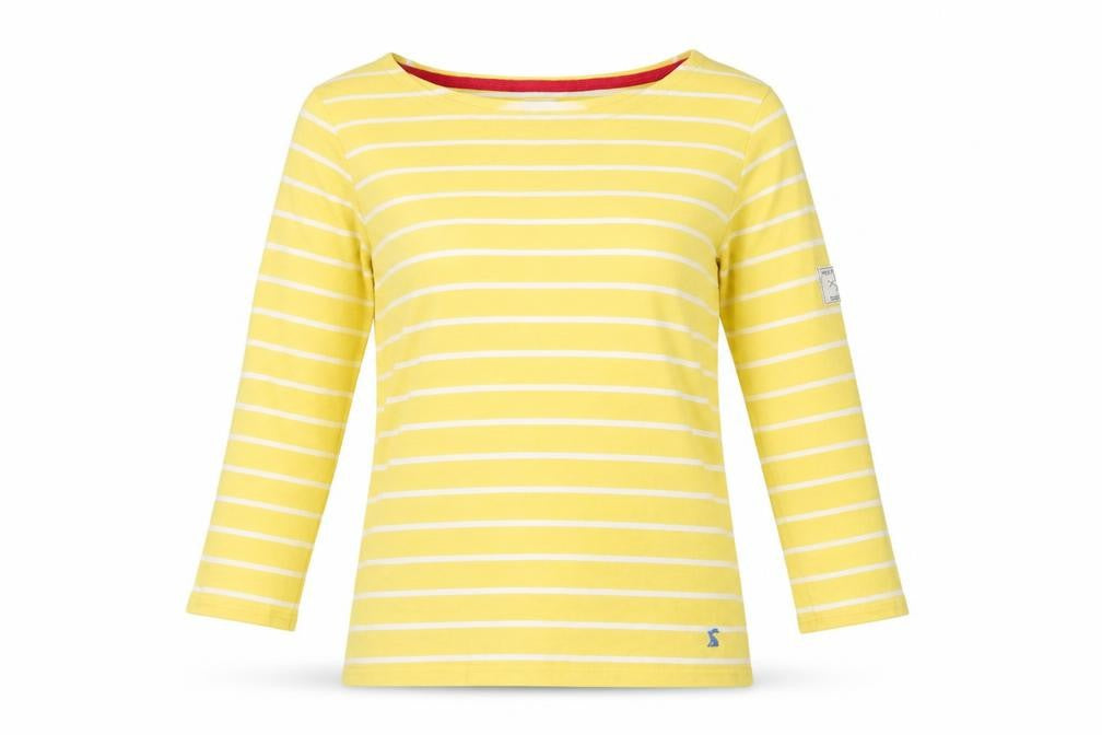 Joules Women's Yellow Striped T-Shirt XS