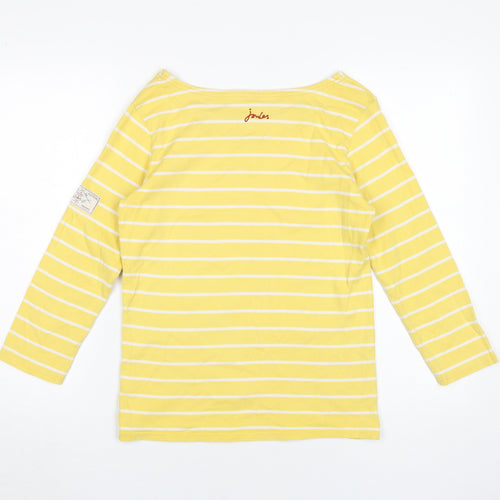 Joules Women's Yellow Striped T-Shirt XS