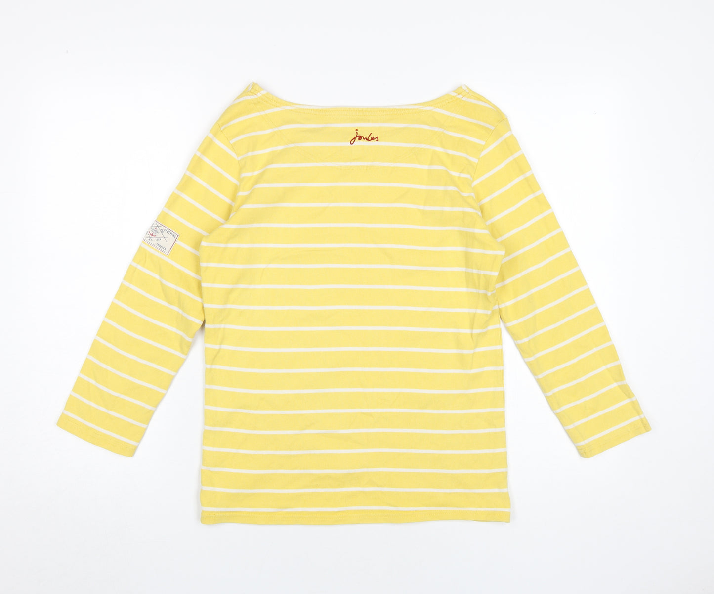 Joules Women's Yellow Striped T-Shirt XS