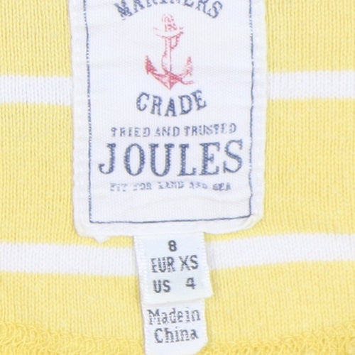 Joules Women's Yellow Striped T-Shirt XS