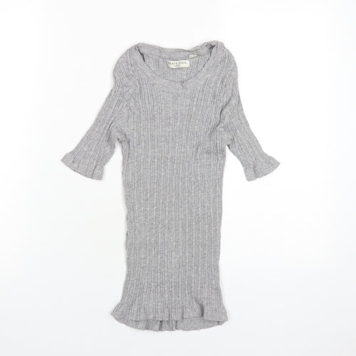 Brave Soul Women's Grey Ribbed Knit Tunic, M