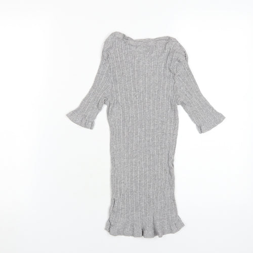 Brave Soul Women's Grey Ribbed Knit Tunic, M