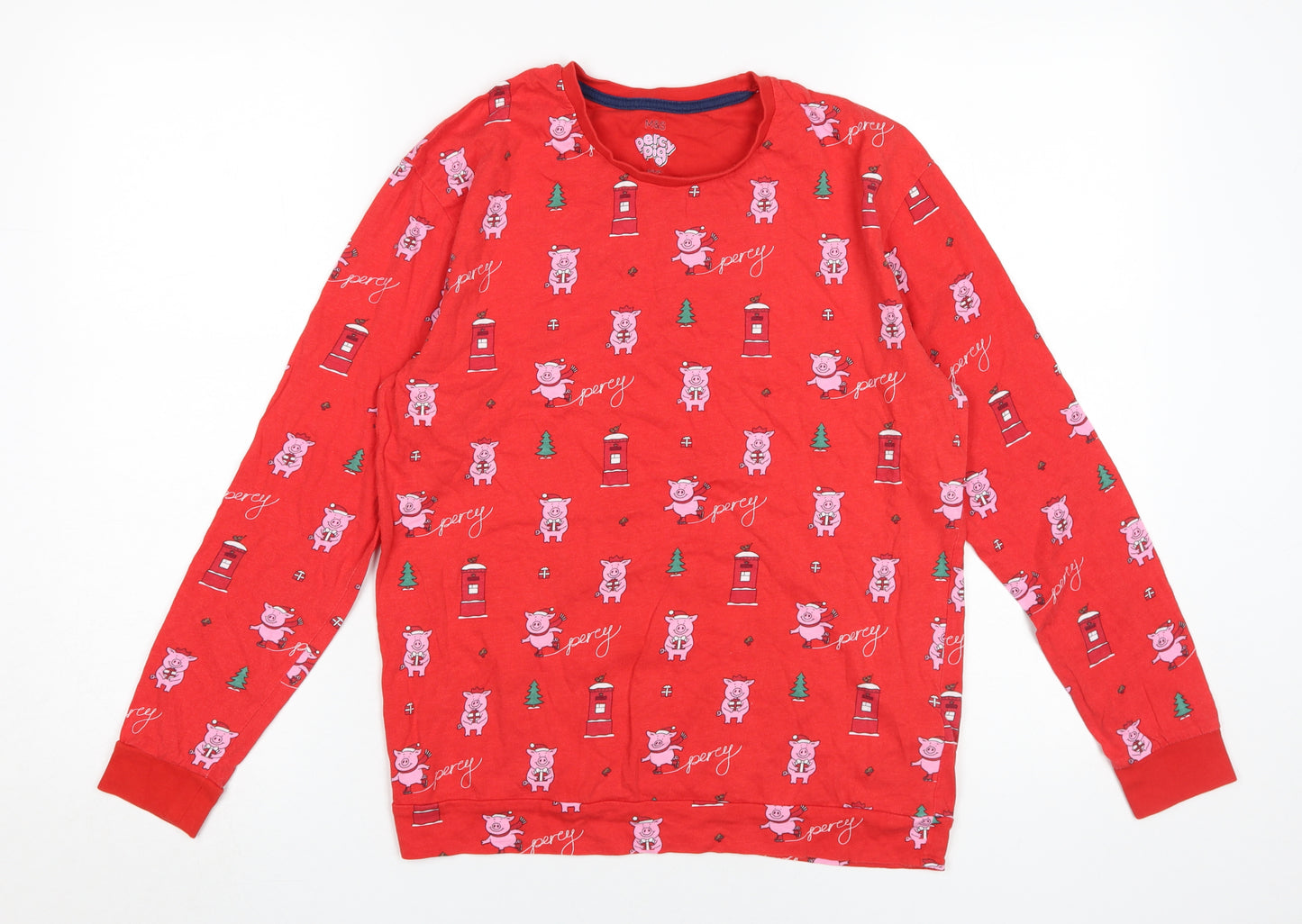 Marks and Spencer Girls Red Percy Pig Pyjama Top 13-14 Years