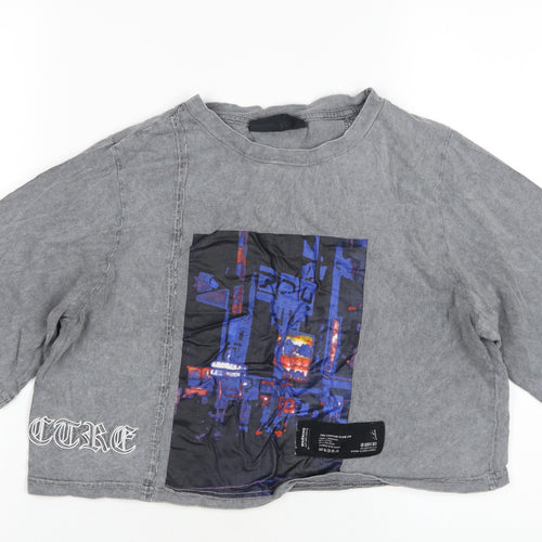 The Couture Club Grey Cropped T-Shirt, Unisex S