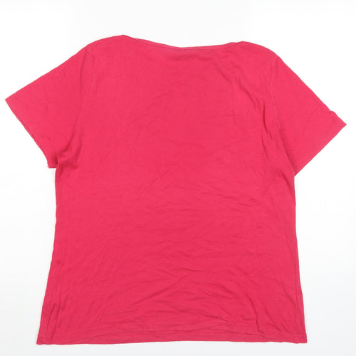 Bonmarché Women's Red T-Shirt Size 18 Cotton