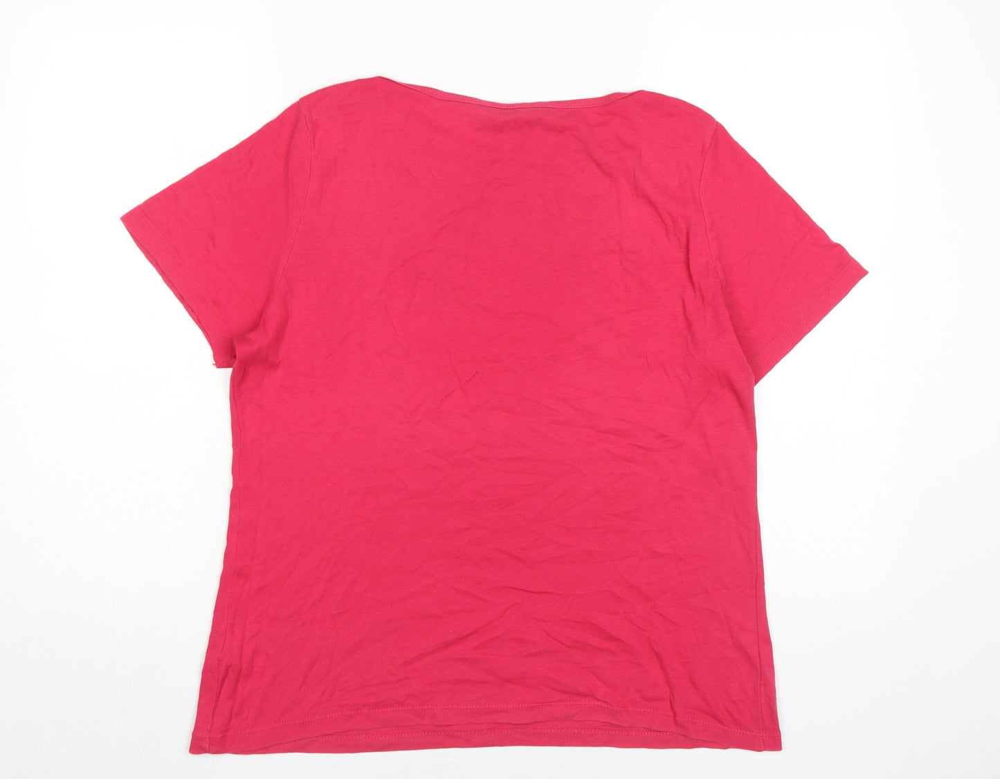 Bonmarché Women's Red T-Shirt Size 18 Cotton