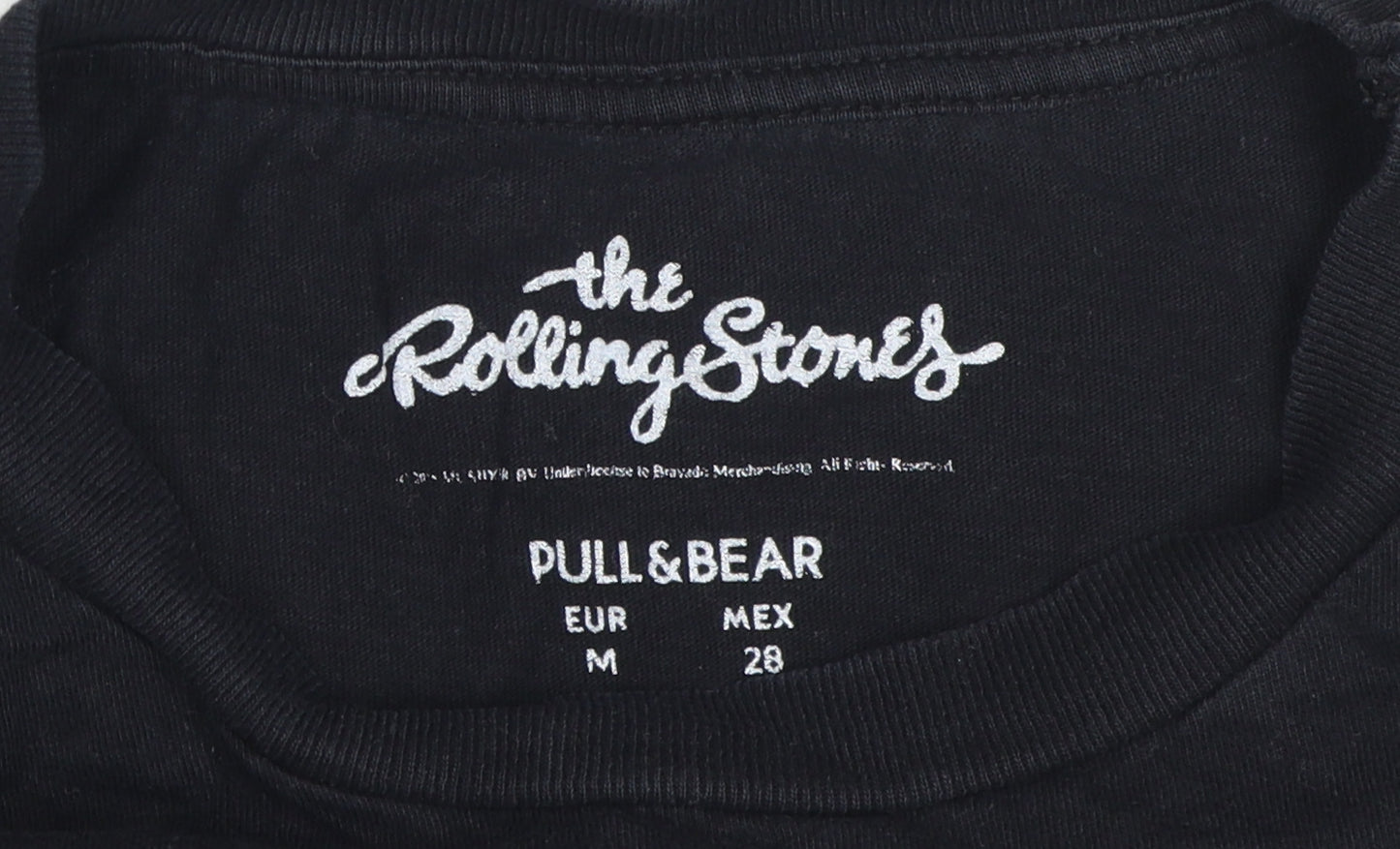 Pull & Bear Unisex Black Rolling Stones T-Shirt M