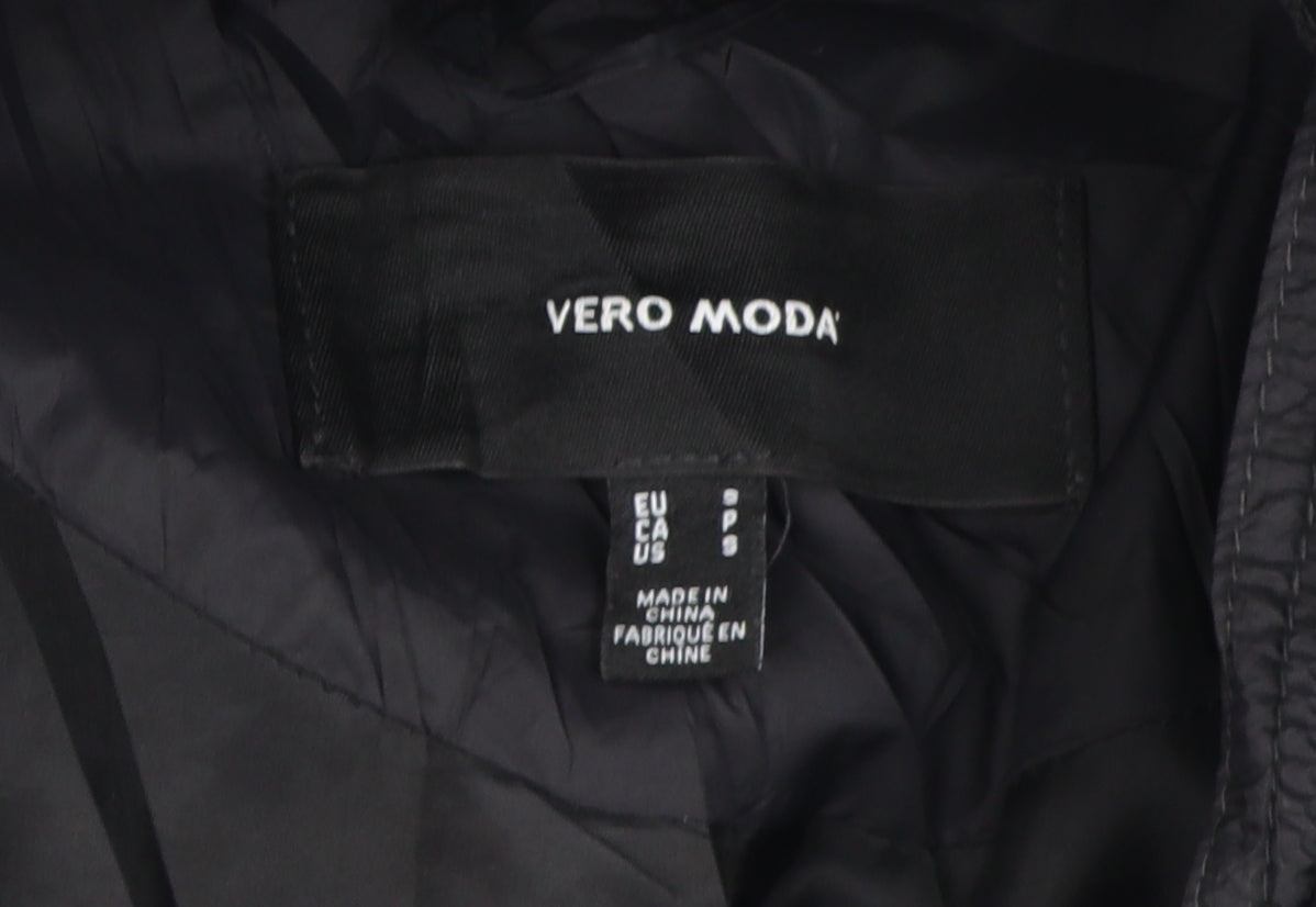 Vero Moda Women's Black Hooded Puffer Jacket Size 8