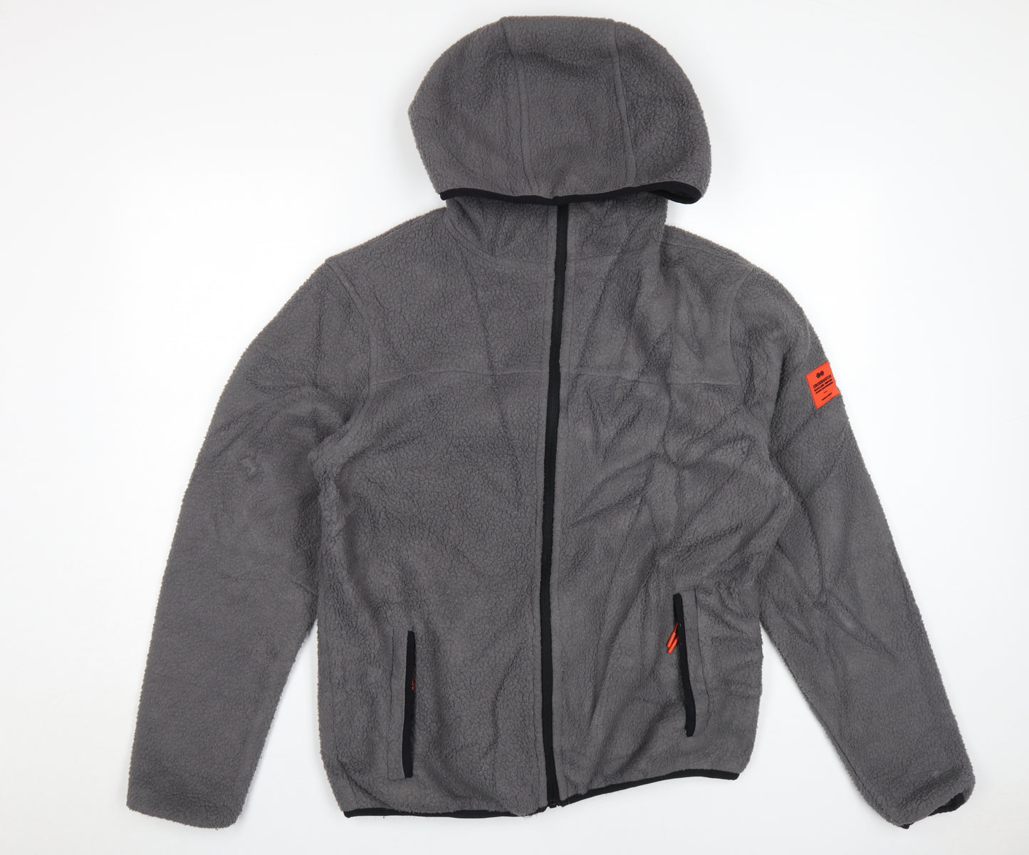 Crosshatch Men's Grey Hooded Fleece Jacket Small