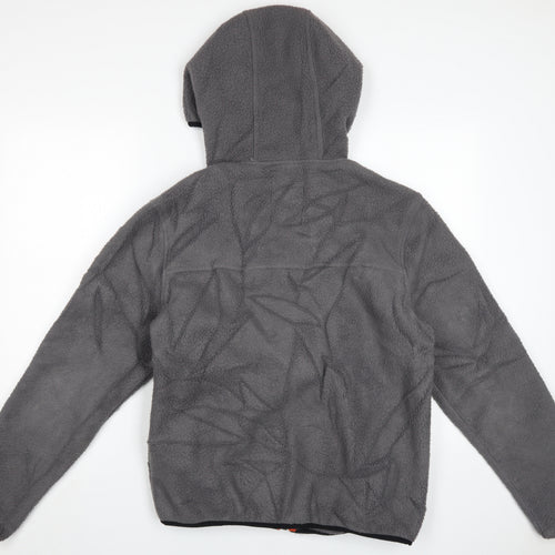 Crosshatch Men's Grey Hooded Fleece Jacket Small