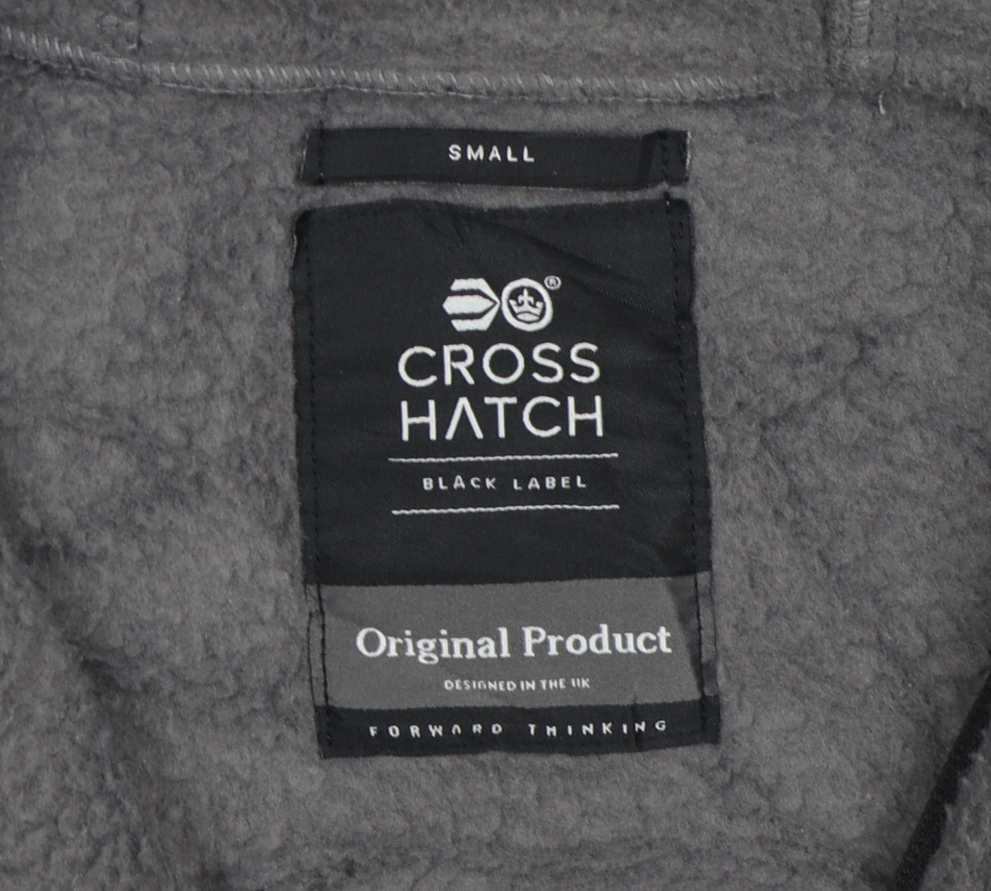Crosshatch Men's Grey Hooded Fleece Jacket Small