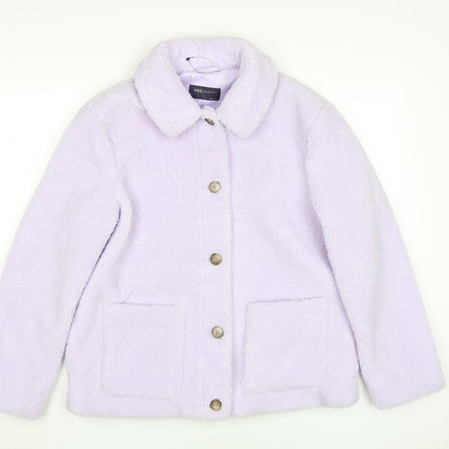 Marks and Spencer Women's Purple Fleece Jacket Size 10