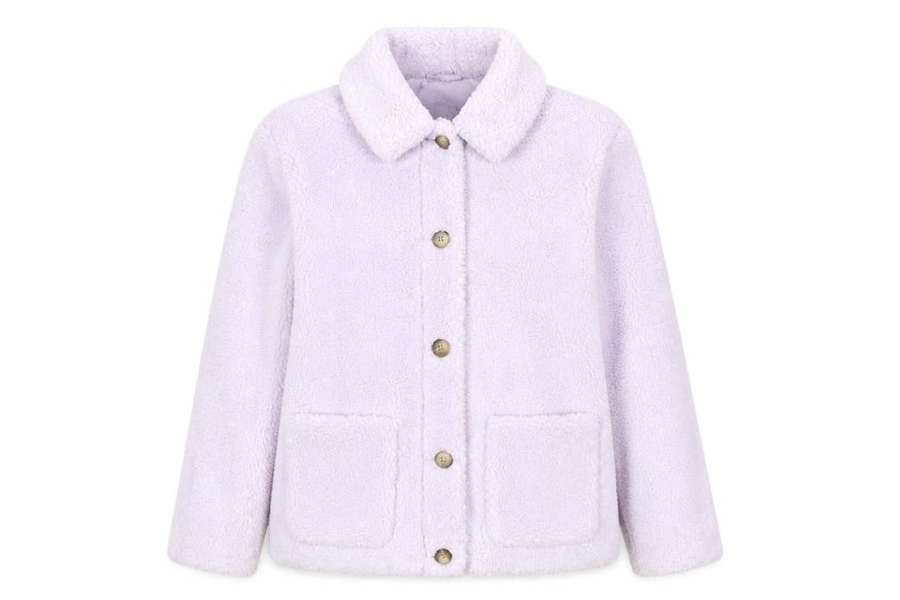 Front view of Marks & Spencer Women's Purple Fleece Jacket, size 10