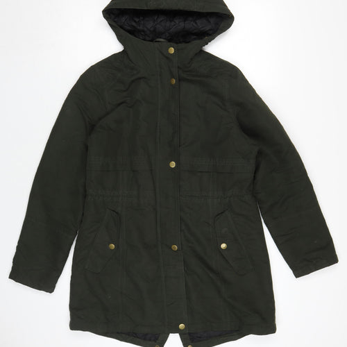 Avenue Women's Green Parka Coat Size 8 with Hood