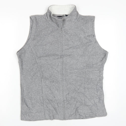ISLE ESSENTIALS Grey Waistcoat, Women's M, Full Zip
