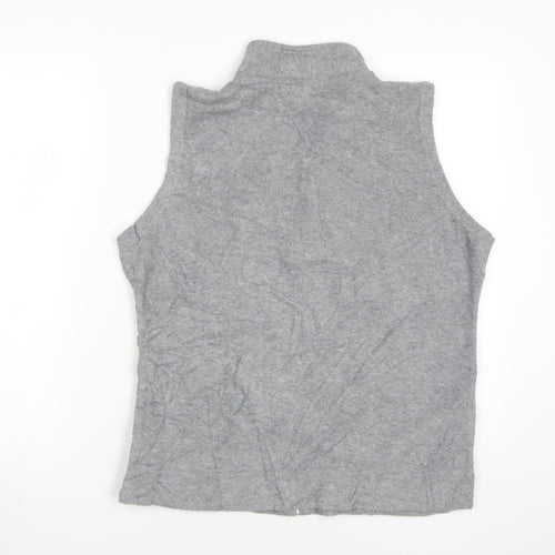 ISLE ESSENTIALS Grey Waistcoat, Women's M, Full Zip