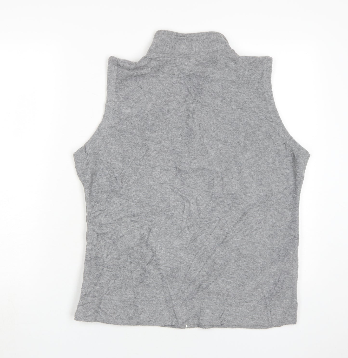ISLE ESSENTIALS Grey Waistcoat, Women's M, Full Zip