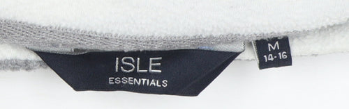 ISLE ESSENTIALS Grey Waistcoat, Women's M, Full Zip