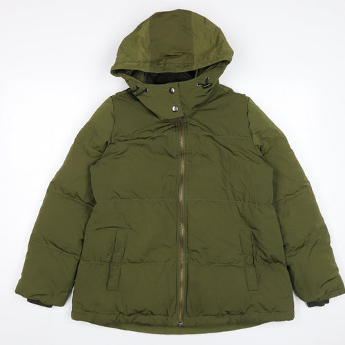 Madewell Women's XS Green Puffer Jacket Hooded