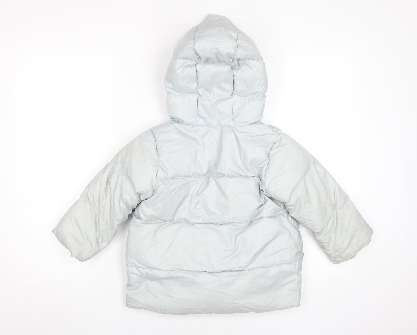 Zara Girls White Puffer Jacket 4-5 Years Winter Hooded