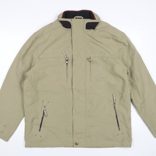 Greenwoods Men's Beige Jacket L with Full Zip and Pockets