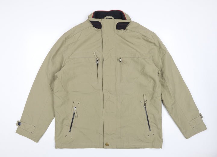 Greenwoods Men's Beige Jacket L with Full Zip and Pockets