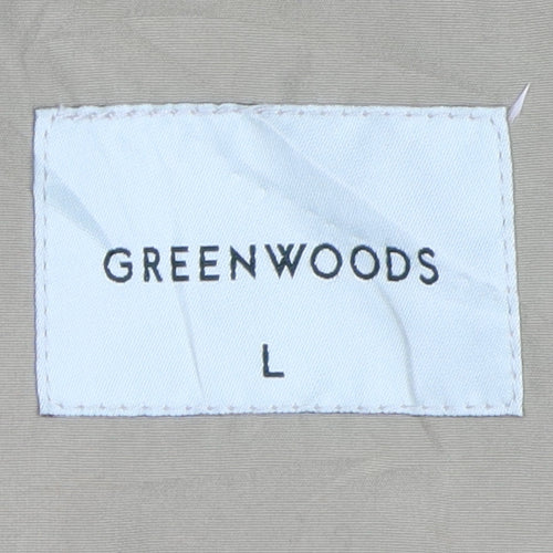Greenwoods Men's Beige Jacket L with Full Zip and Pockets