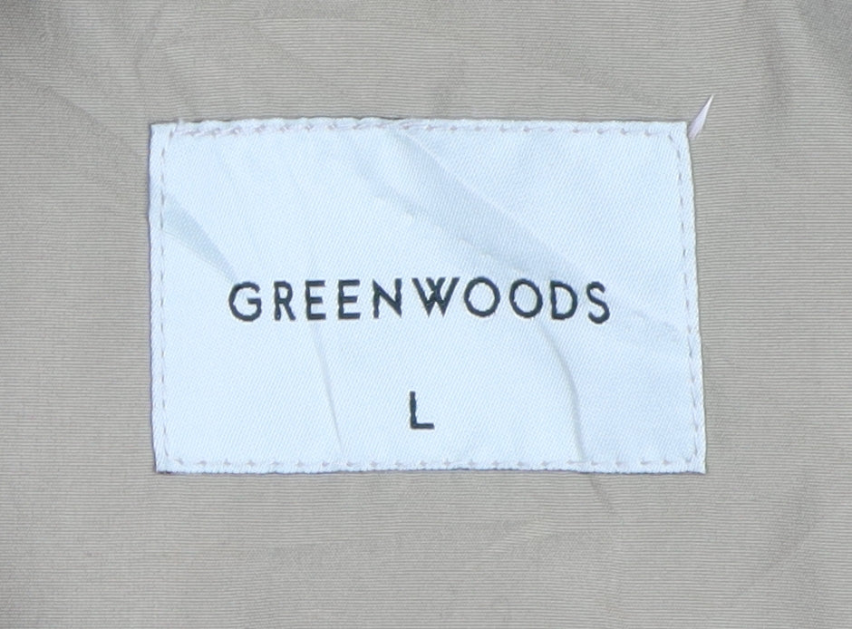 Greenwoods Men's Beige Jacket L with Full Zip and Pockets