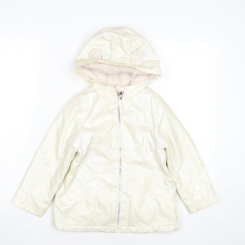 Marks and Spencer Girls Ivory Puffer Jacket 5-6Y
