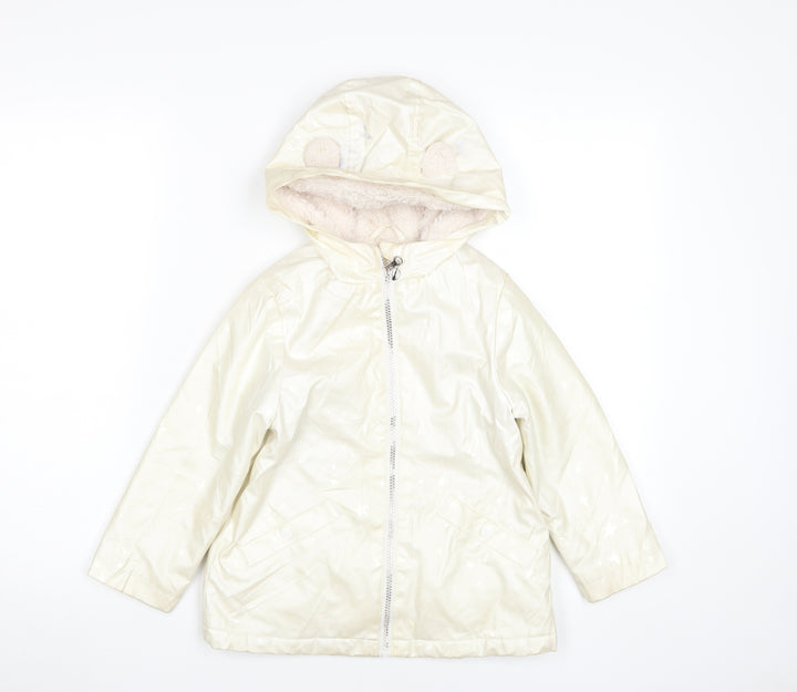 Marks and Spencer Girls Ivory Puffer Jacket 5-6Y