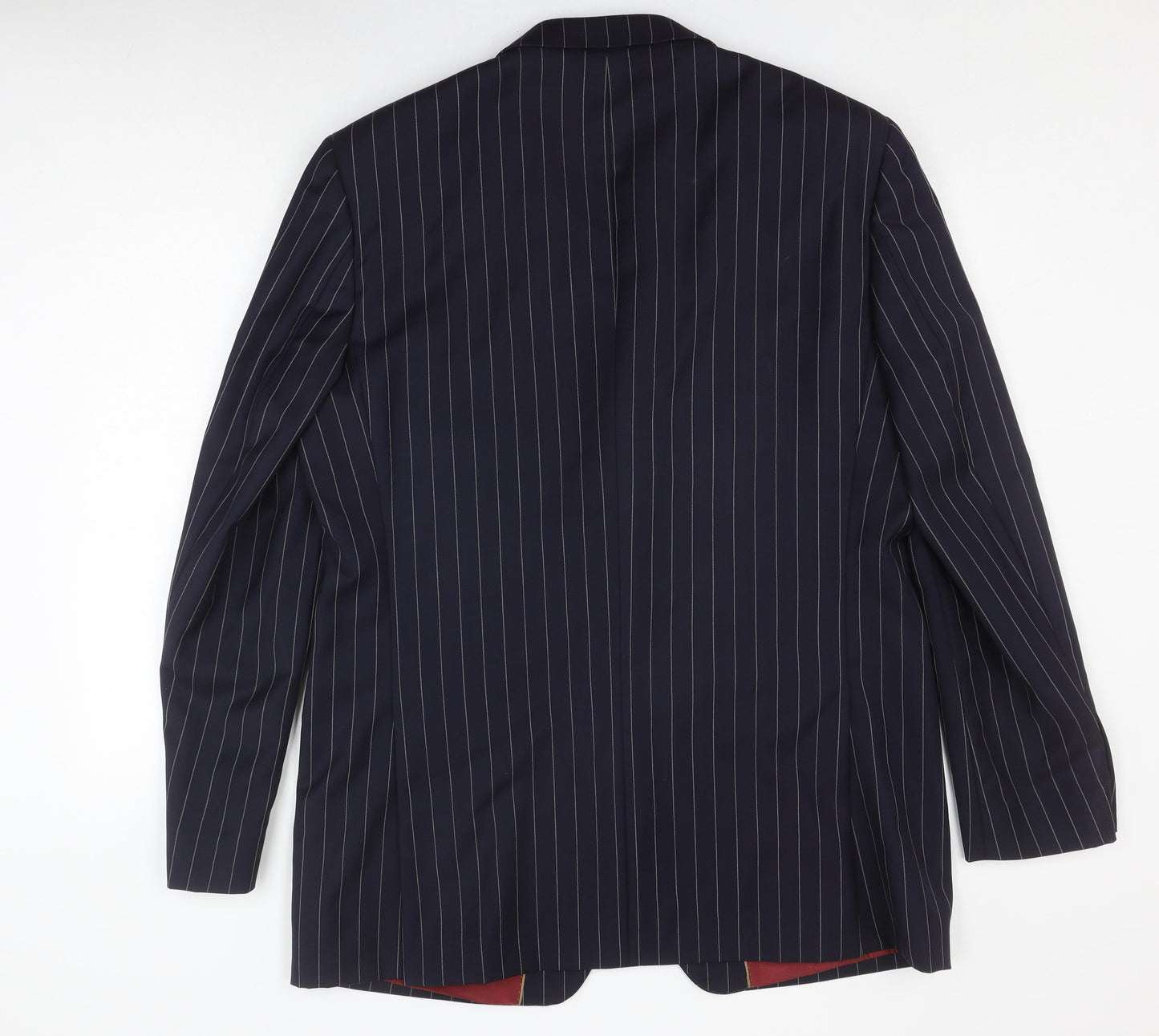 Howick Men's Blue Striped Classic Fit Wool Blazer 44L