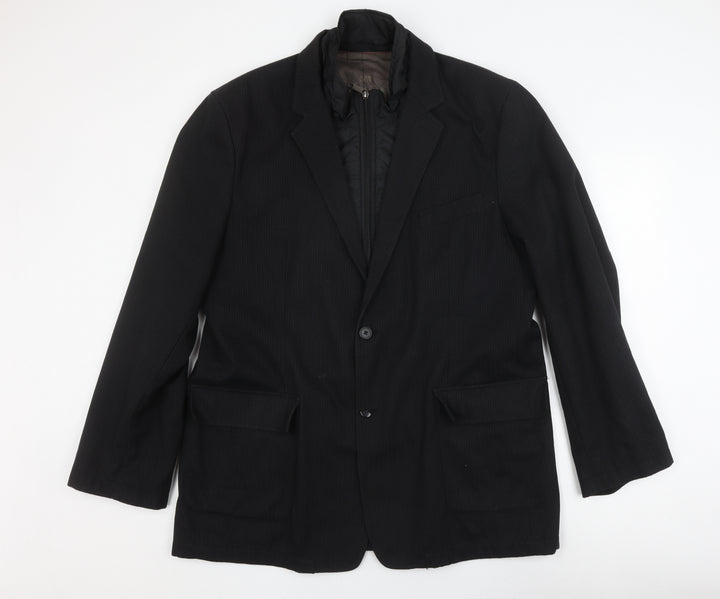 s.Oliver Men's Black Blazer 48R Single-Breasted