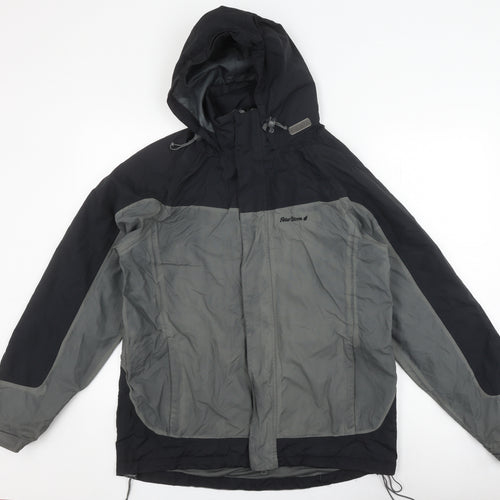 Peter Storm Men's Black Grey Hooded Rain Coat S