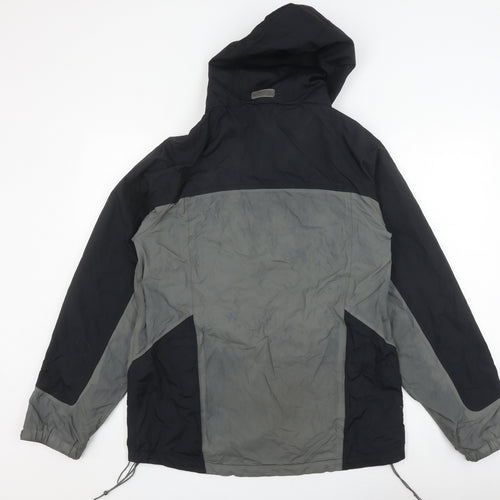 Peter Storm Men's Black Grey Hooded Rain Coat S