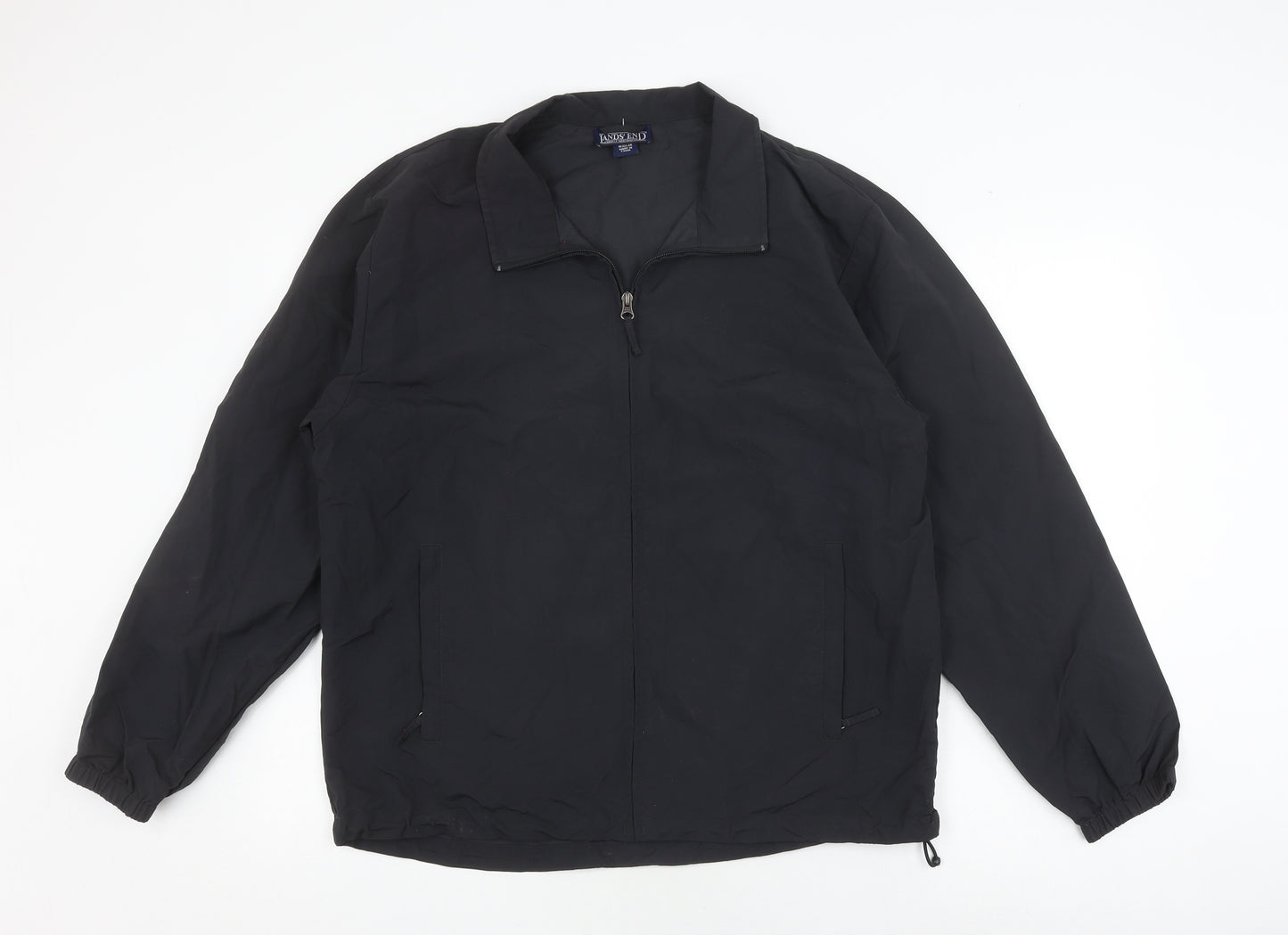 Lands' End Men's Black Windbreaker Jacket M