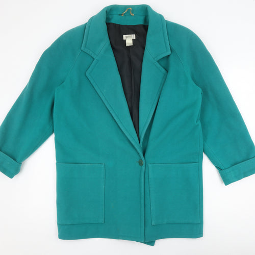 Rodier Women's Green Wool Cashmere Mid-Length Coat