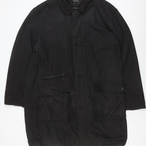 Bugatti Unisex Black Mid-Length Overcoat, Size 18