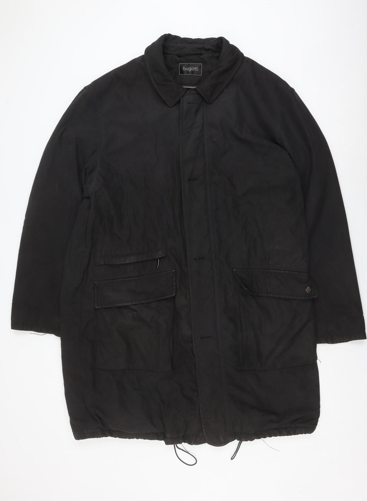 Bugatti Unisex Black Mid-Length Overcoat, Size 18
