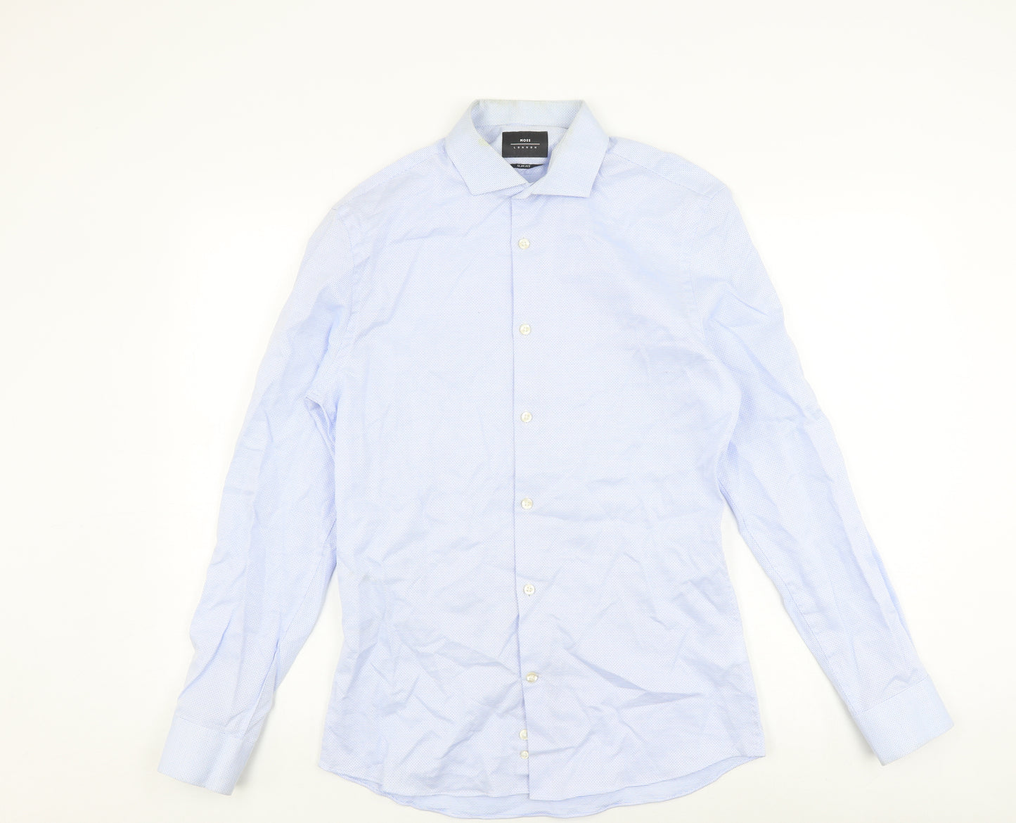 Moss London Men's Slim Fit Blue Shirt