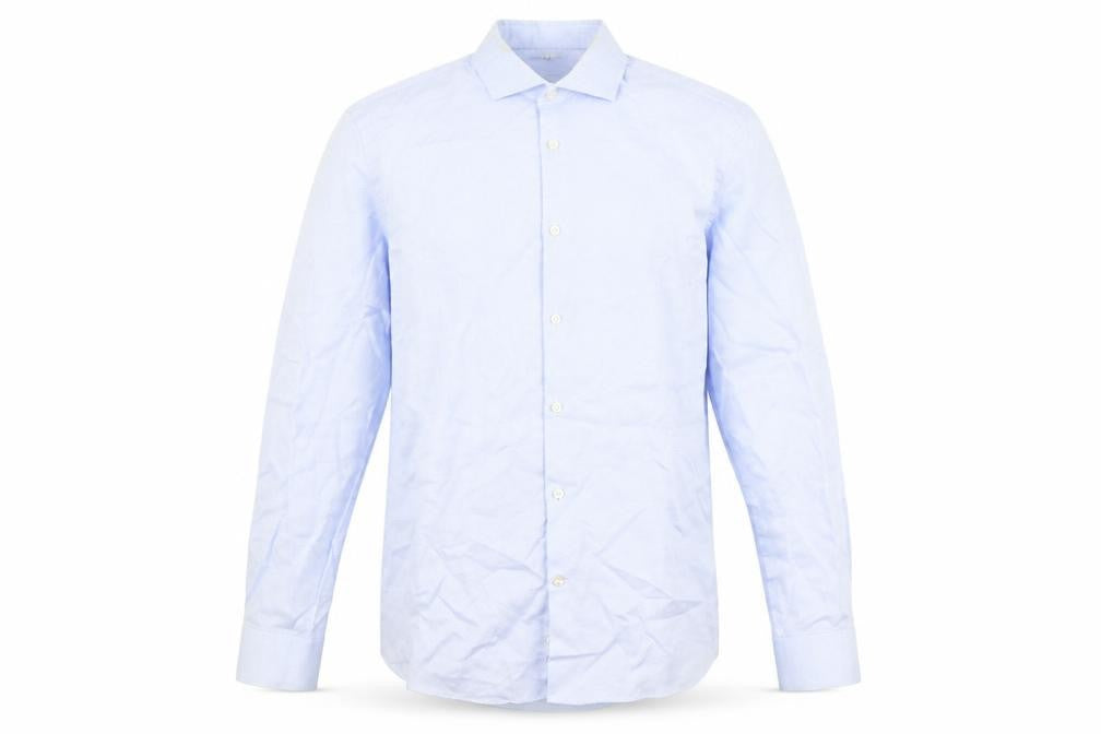 Front view of Moss London Men's Slim Fit Blue Shirt
