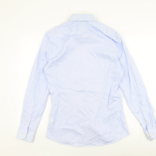 Moss London Men's Slim Fit Blue Shirt