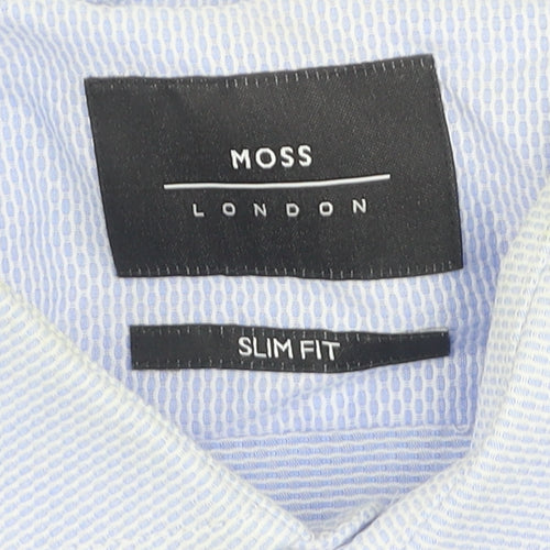 Moss London Men's Slim Fit Blue Shirt