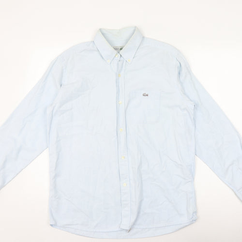 Lacoste Men's Blue Long Sleeve Button-Up Shirt