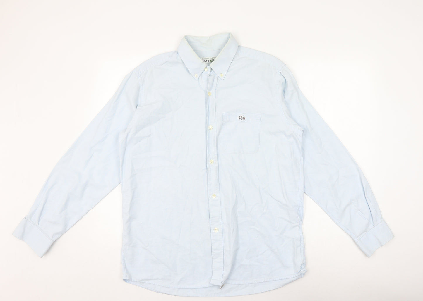 Lacoste Men's Blue Long Sleeve Button-Up Shirt