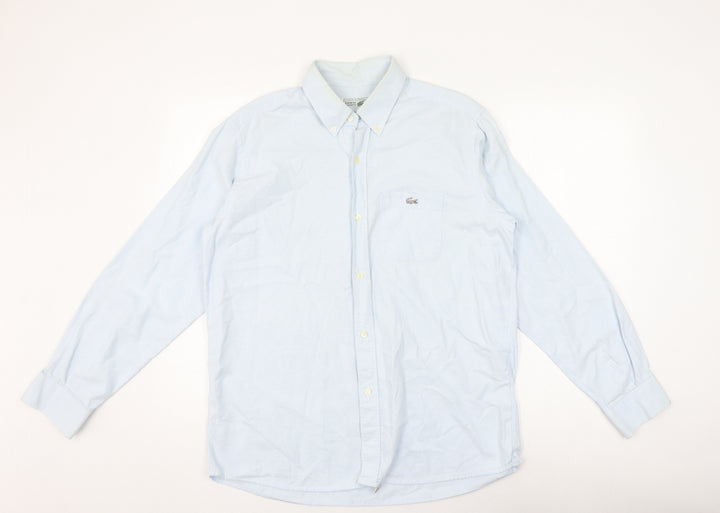 Lacoste Men's Blue Long Sleeve Button-Up Shirt