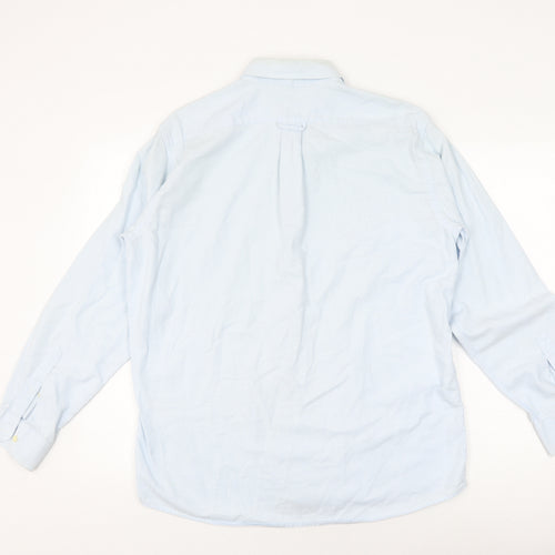 Lacoste Men's Blue Long Sleeve Button-Up Shirt