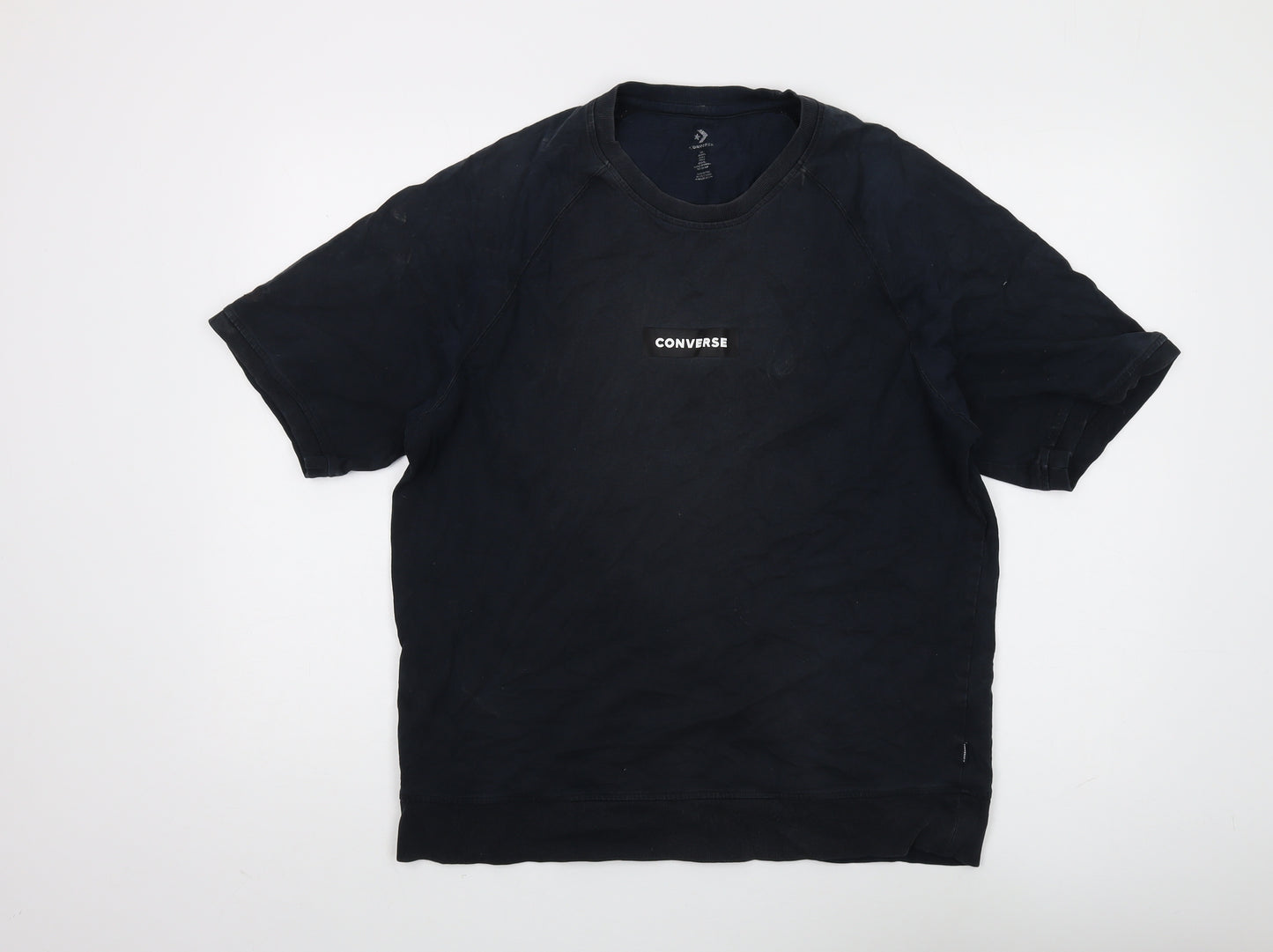 Converse Men's Black Cotton Logo T-Shirt - Size S