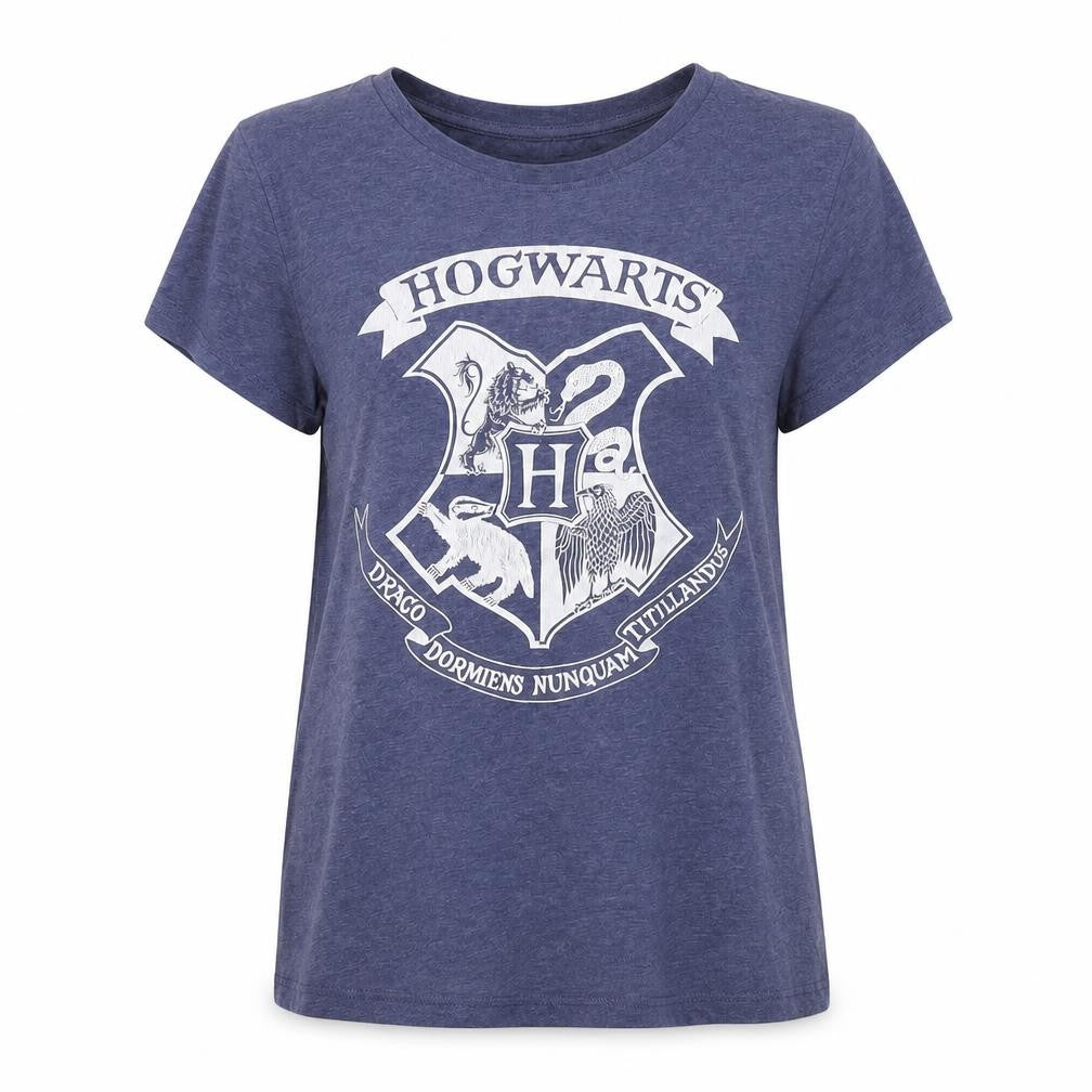 Front view of Harry Potter Women's Blue T-Shirt, size 12