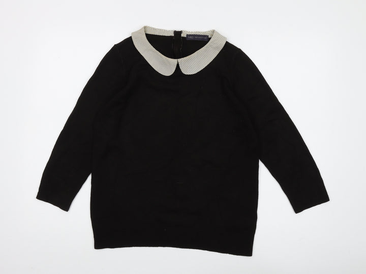 Marks and Spencer Women's Black Collared Pullover, Size 12